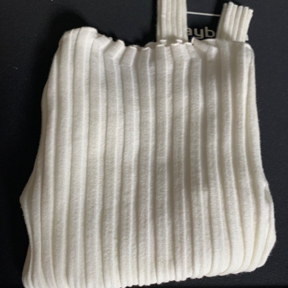 Peppermayo soft cream ribbed sweater sz S/M comfy cozy stretchy and soft - Picture 3 of 11